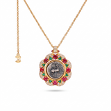 925 Silver Plated 18K Gold Italian Queen Bee Ancient Coin Pendant Necklace