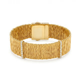 925 Silver Plated 18K Gold Italian Firenze Diamond Mesh Bracelet