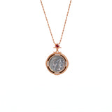 925 Silver Plated 18K Gold Italian Double-Sided Rotating Ancient Coin Necklace