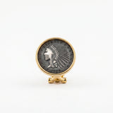 925 Silver Plated 18K Gold Italian Indian Vintage Coin Ear Cuffs