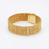 925 Silver Plated 18K Gold Italian Velvet Tassel Zircon Wide Bracelet