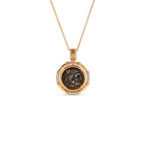 925 Silver Plated 18K Gold Italian Yide Hercules Diamond Pendant Necklace