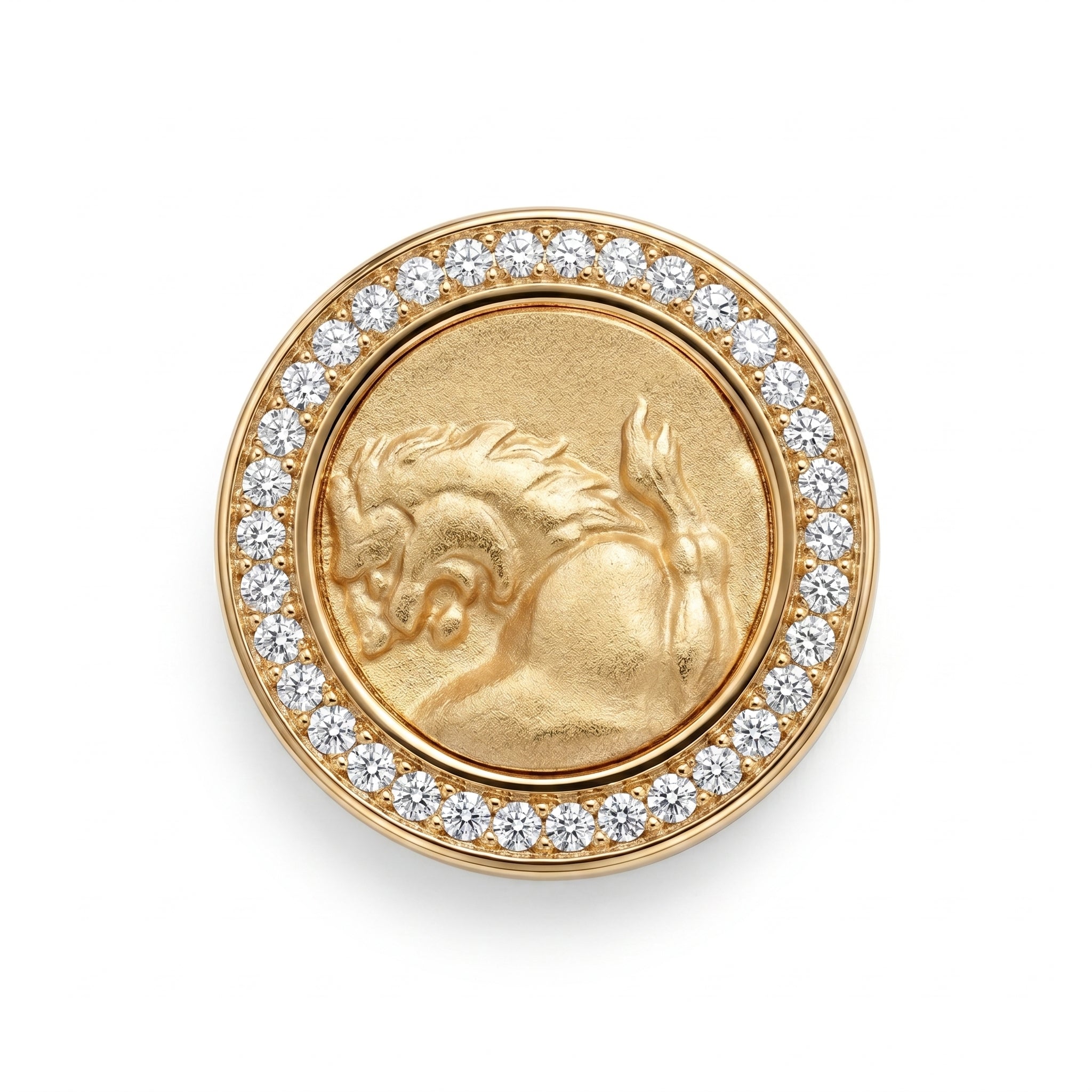 925 Silver Plated 18K Gold Italian Pavé Coin Clip-On Earrings