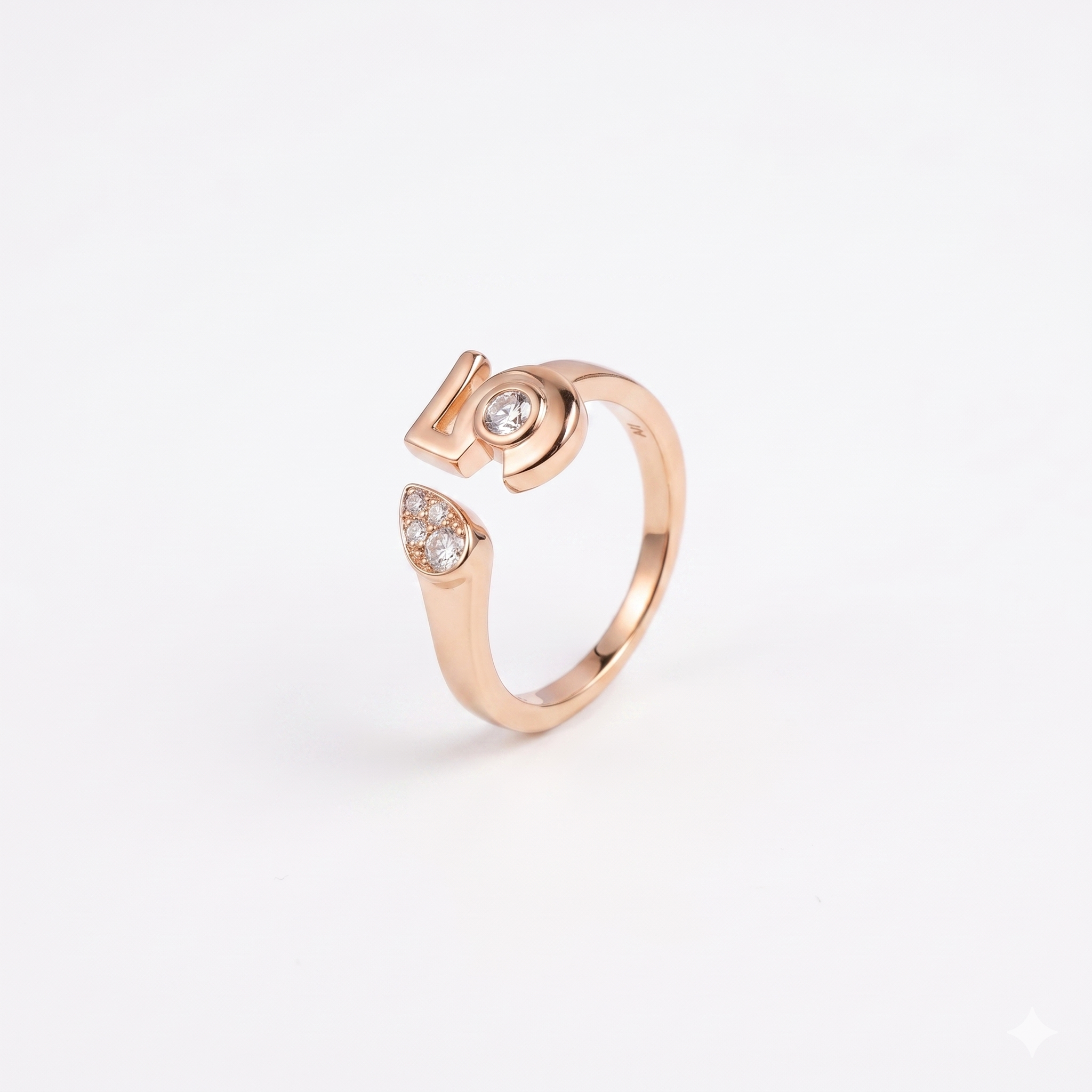 925 Silver Plated 18K Gold Italian Abstract Geometric Elements Open Ring