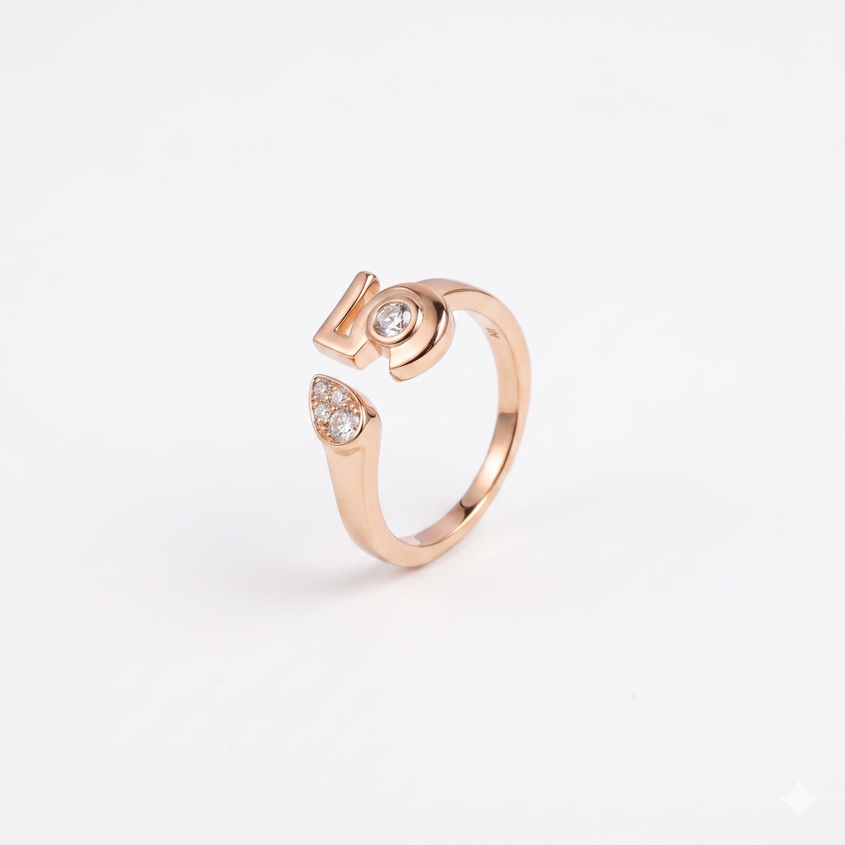 925 Silver Plated 18K Gold Italian Abstract Geometric Elements Open Ring