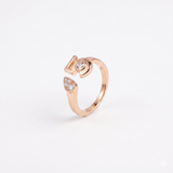 925 Silver Plated 18K Gold Italian Abstract Geometric Elements Open Ring