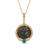 925 Silver Plated 18K Gold Italian Hercules Universal Ancient Coin Necklace