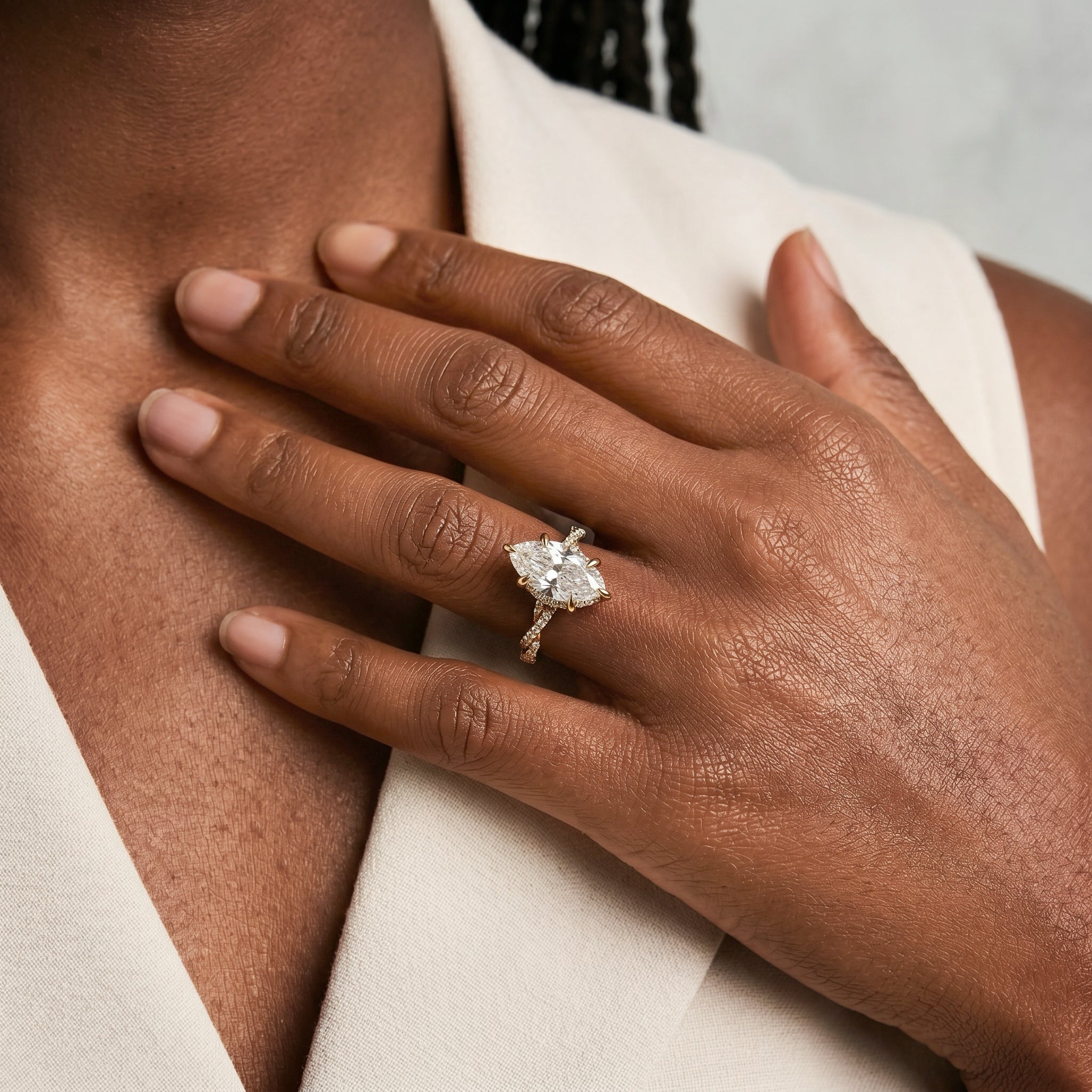 CZ Marquise Full-Pave Ring