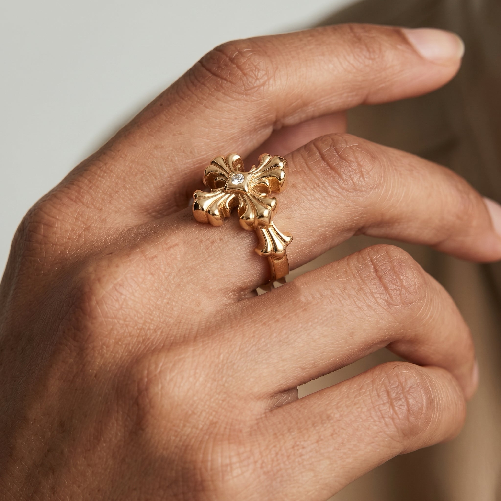 CZ Fleur-de-Lis Statement Ring