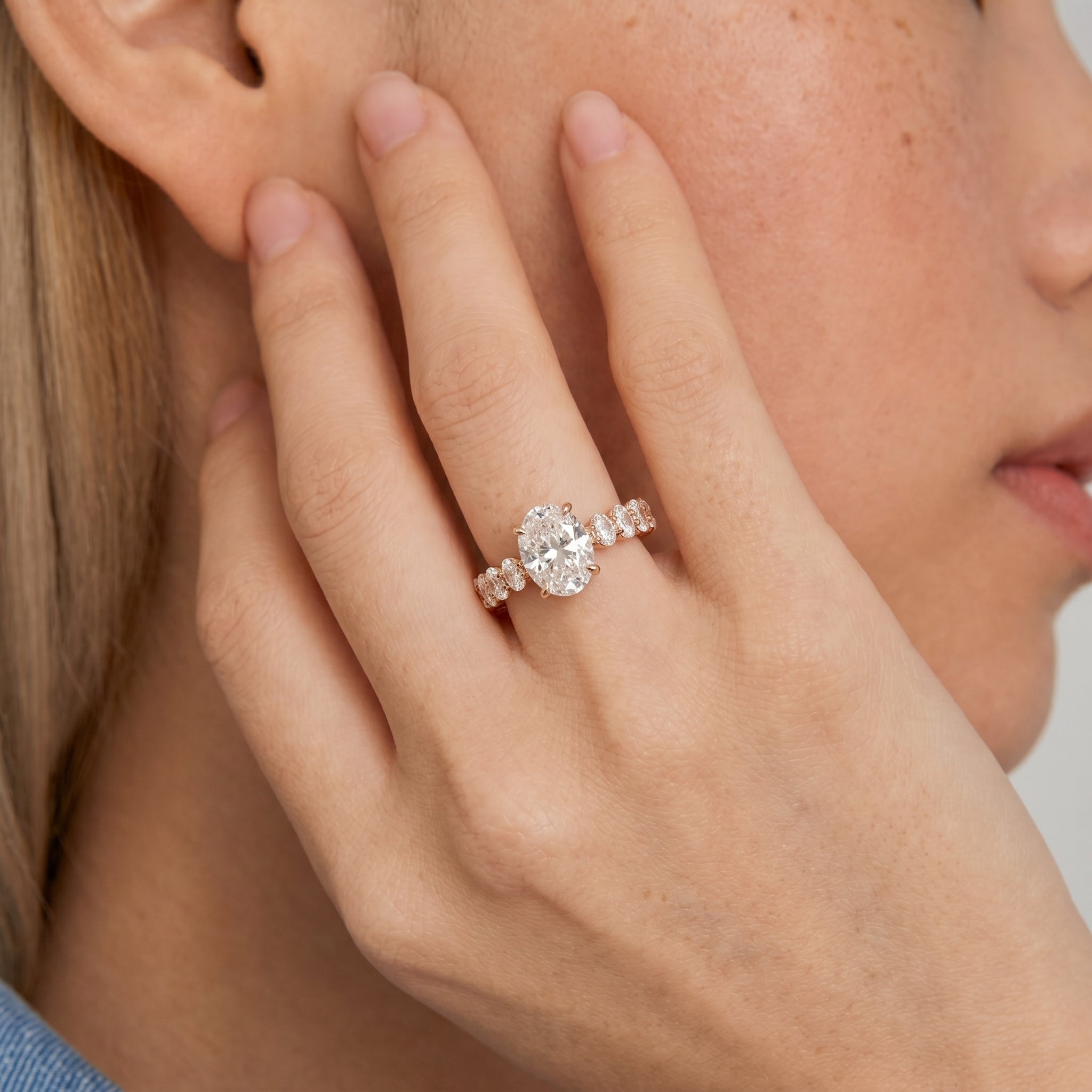 CZ Oval Pave Band Ring