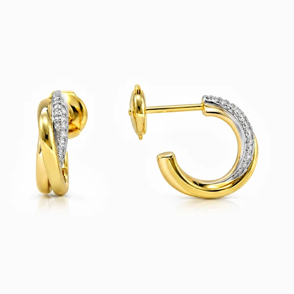 Wholesale sterling silver C-shape ear cuff in three tones
