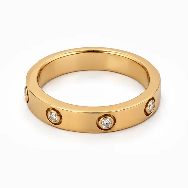 Wholesale 925 sterling silver ring with bezel-set stones