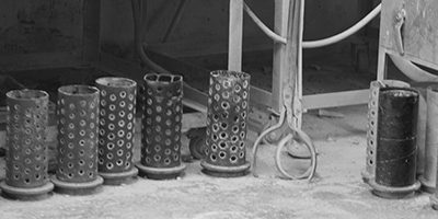 Casting flasks in the silver jewelry casting workshop