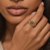 Wholesale 925 Sterling Silver 18K Gold Plated Coin Relief Ring - Model