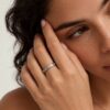Wholesale 925 Sterling Silver Six Stone Rhodium Plated Ring - Model