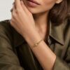 Wholesale 925 Sterling Silver 18K Gold Plated Double Row Snake Chain Bracelet - Model
