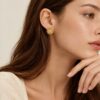 Wholesale 925 Sterling Silver 18K Gold Plated Filigree Flower Stud Earrings - Model