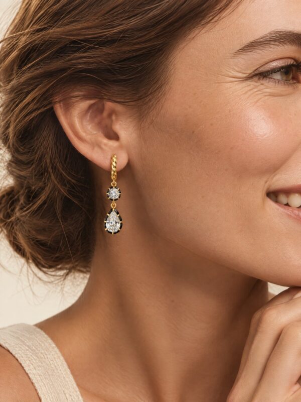 Wholesale 925 Sterling Silver Twist Rope Teardrop Ear Cuff - Model
