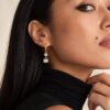 Wholesale 925 Sterling Silver Twist Rope Square Zircon Drop Ear Cuff - Model