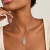Wholesale 925 Sterling Silver Rhodium Plated Feather Pendant Necklace - Model