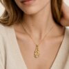 Wholesale 925 Sterling Silver 18K Gold Plated Feather Pendant Necklace - Model