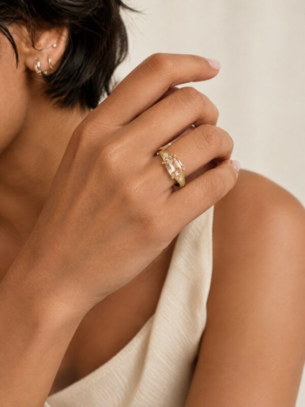 Wholesale 925 Sterling Silver Champagne Zircon Vintage Ring - Model