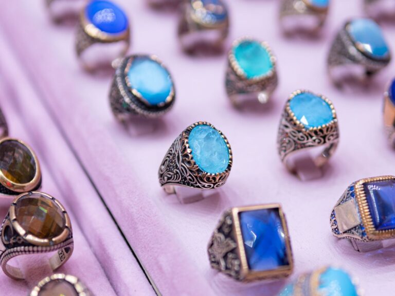 Silver gemstone rings representing 2026 jewelry trends
