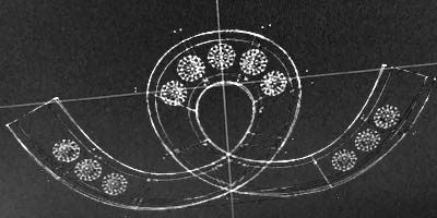 CAD technical drawing of a 925 sterling silver jewelry design