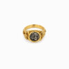 Wholesale 925 Sterling Silver 18K Gold Plated Coin Relief Ring