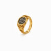 Wholesale 925 Sterling Silver 18K Gold Plated Coin Relief Ring