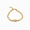 Wholesale 925 Sterling Silver 18K Gold Plated Double Row Snake Chain Bracelet