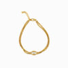 Wholesale 925 Sterling Silver 18K Gold Plated Double Row Snake Chain Bracelet