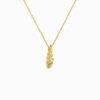 Wholesale 925 Sterling Silver 18K Gold Plated Feather Pendant Necklace