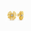 Wholesale 925 Sterling Silver 18K Gold Plated Filigree Flower Stud Earrings