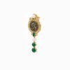 Wholesale 925 Sterling Silver Athena Coin Pearl Green Zircon Pendant