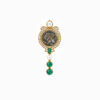 Wholesale 925 Sterling Silver Athena Coin Pearl Green Zircon Pendant