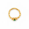 Wholesale 925 Sterling Silver Daisy Emerald Chain Ring