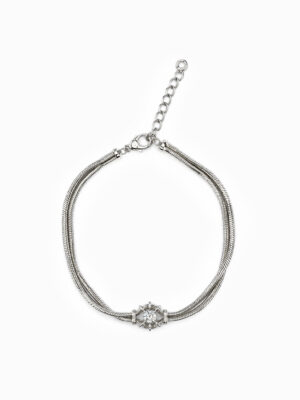 Wholesale 925 Sterling Silver Double Row Snake Chain Bracelet