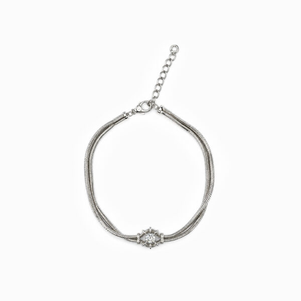 Wholesale 925 Sterling Silver Double Row Snake Chain Bracelet
