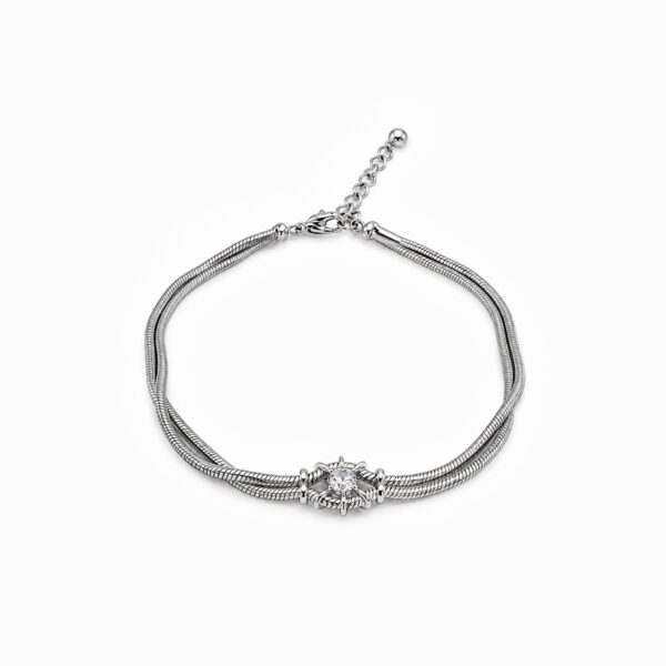 Wholesale 925 Sterling Silver Double Row Snake Chain Bracelet