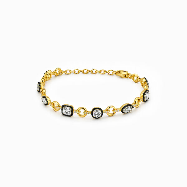 Wholesale 925 Sterling Silver Fancy Cut Zircon Station Bracelet