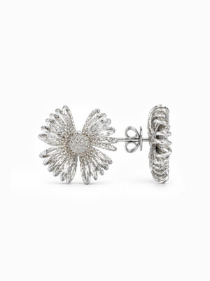 Wholesale 925 Sterling Silver Filigree Flower Stud Earrings
