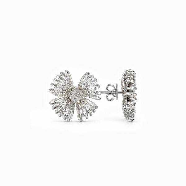 Wholesale 925 Sterling Silver Filigree Flower Stud Earrings