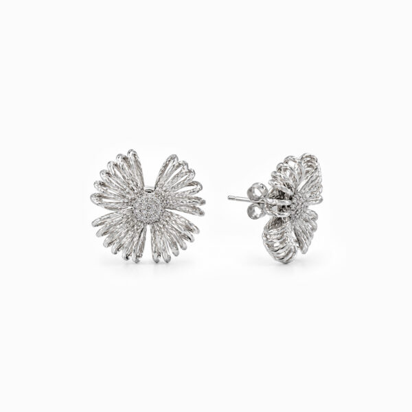 Wholesale 925 Sterling Silver Filigree Flower Stud Earrings