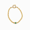 Wholesale 925 Sterling Silver Green Zircon Barrel Link Bracelet Wholesale 925 Sterling Silver Green Zircon Barrel Link Bracelet