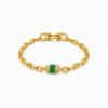 Wholesale 925 Sterling Silver Green Zircon Barrel Link Bracelet Wholesale 925 Sterling Silver Green Zircon Barrel Link Bracelet