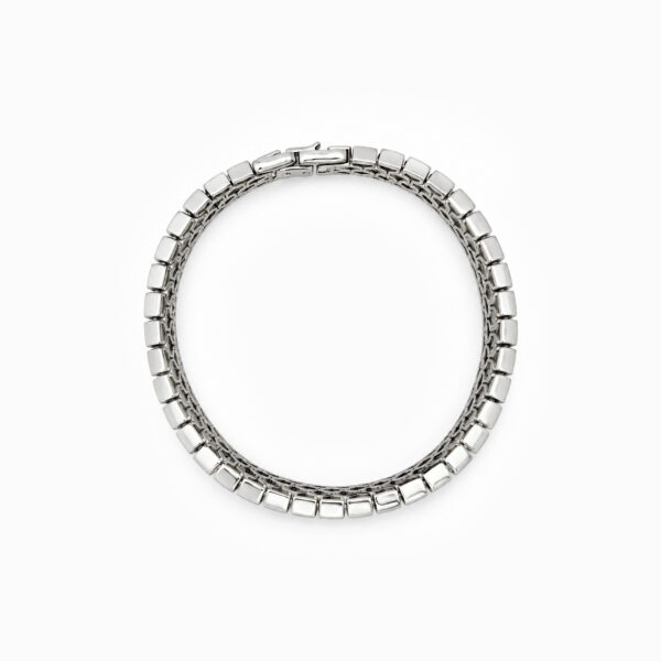 Wholesale 925 Sterling Silver Honeycomb Blue Zircon Wide Bracelet
