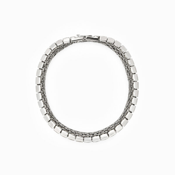 Wholesale 925 Sterling Silver Honeycomb Red Zircon Wide Bracelet