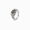 Wholesale 925 Sterling Silver Rhodium Plated Coin Relief Ring