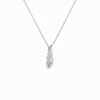 Wholesale 925 Sterling Silver Rhodium Plated Feather Pendant Necklace